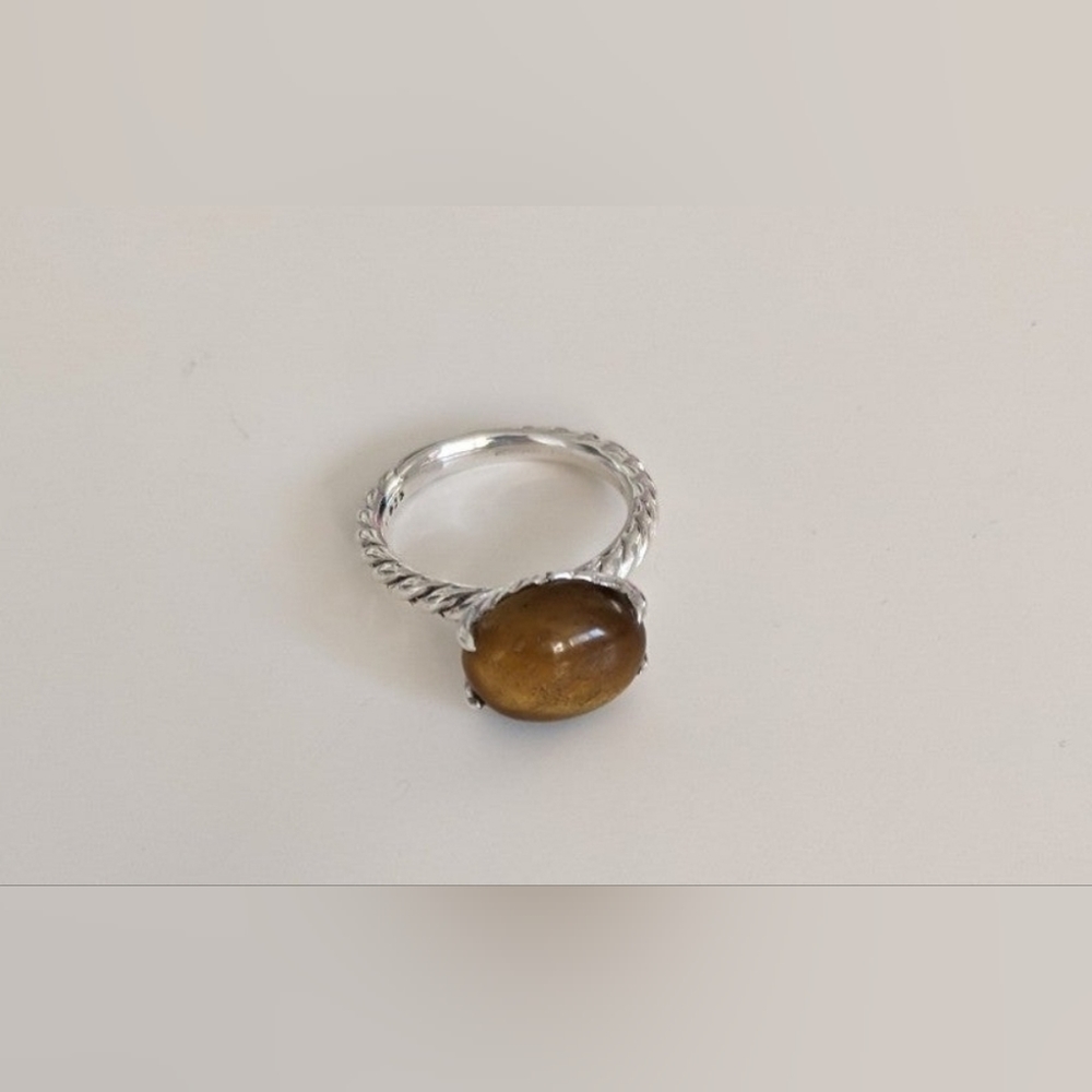 💯Auth DAVID YURMAN Cable Classic Ring With Tiger Eye sz 6
